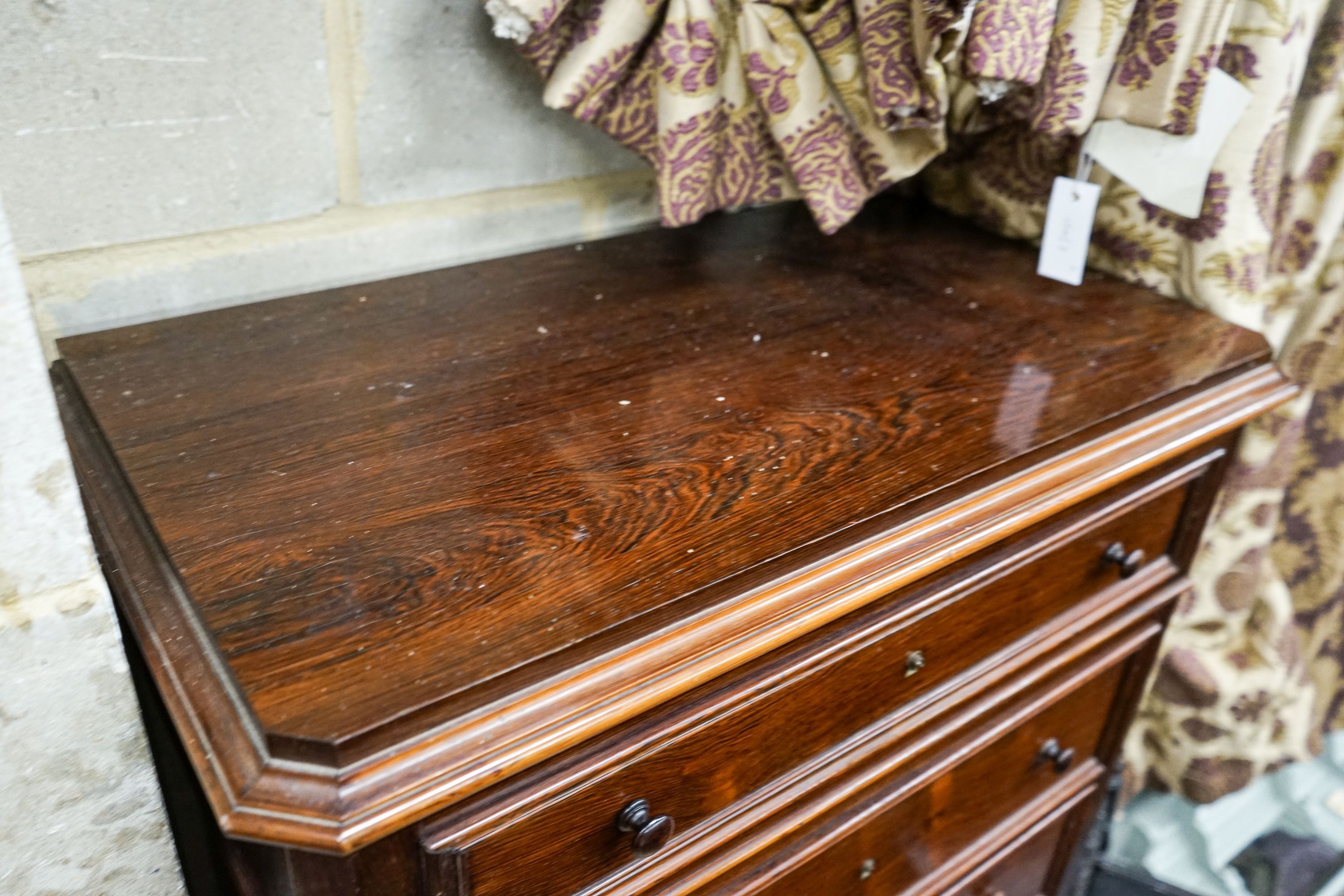 A 19th century French rosewood tall secretaire chest, width 80cm, depth 44cm, height 156cm